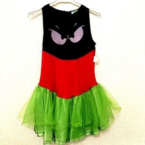 Marvin the Martian Costume Tulle Dress Black Green Red